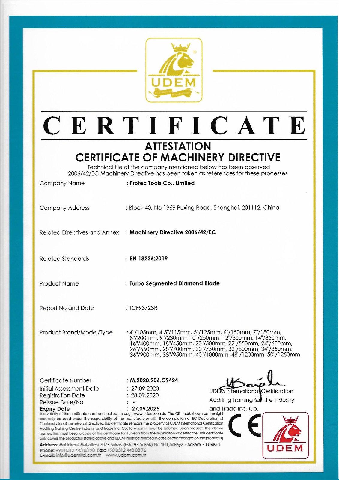CE certificate